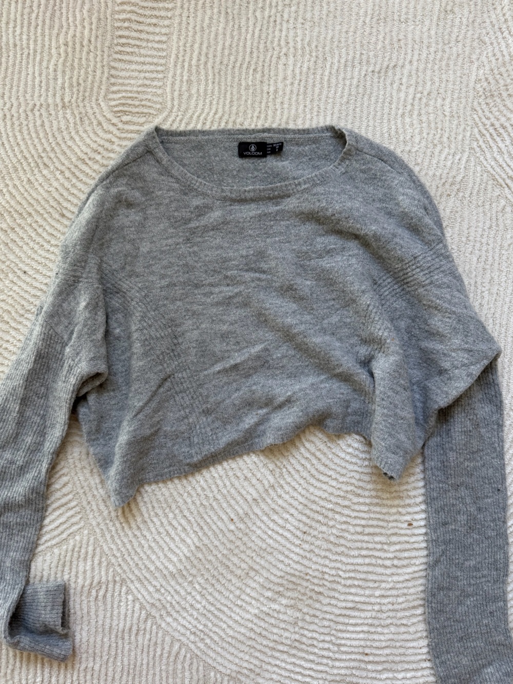 Volcom Women's Gray Crewneck Sweater, XS